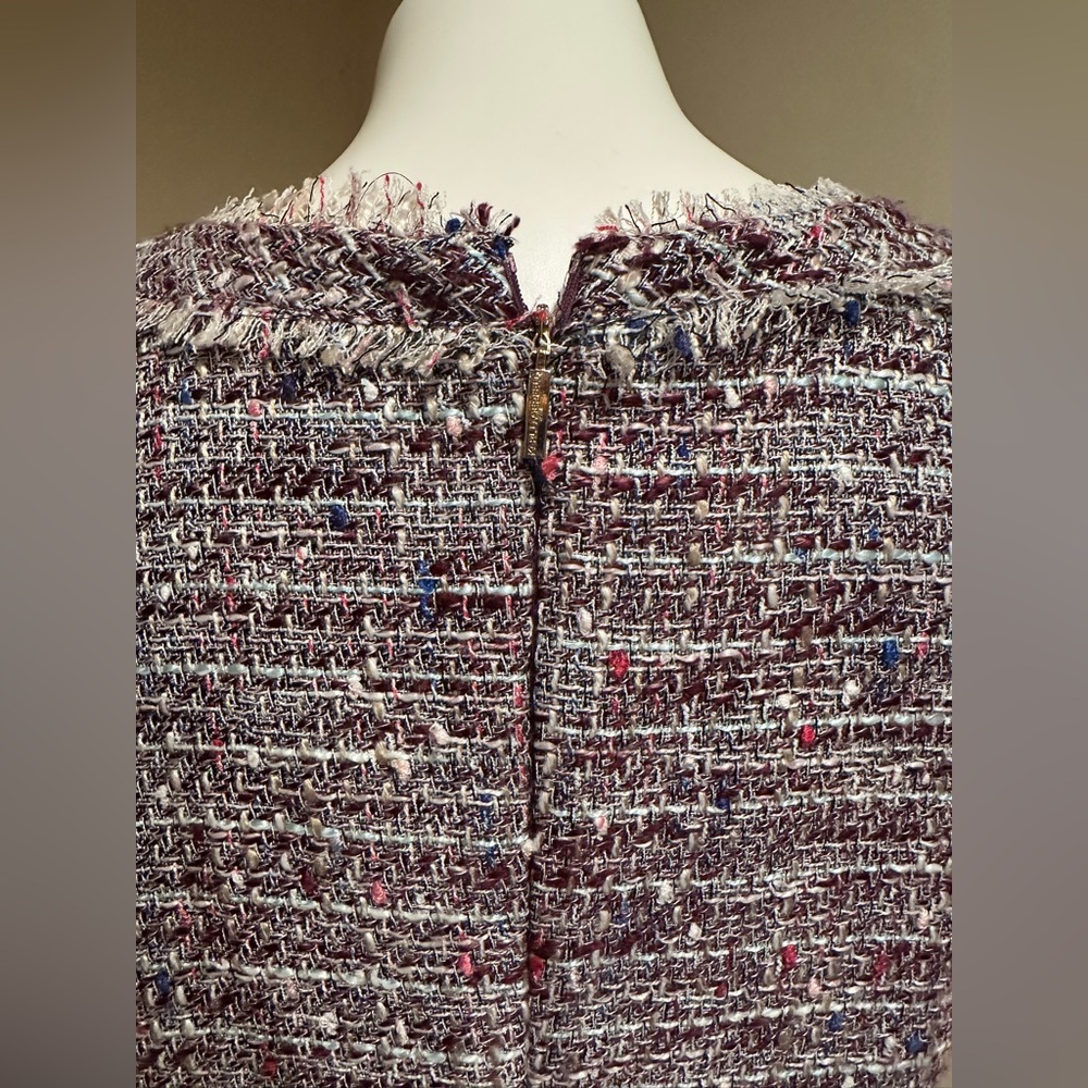KARL LAGERFELD Short Sleeve Tweed Midi Shift Dress Sz. 8 - Picture 7 of 15